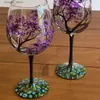 Wine Glasses Goblet Four Seasons Tree Wine Glass New Glass Colored Red Wine Glass Goblet Four Seasons Glass Wedding Decoration L240323