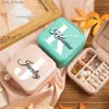 Jewelry Boxes Personalized travel jewelry box small jewelry organizer portable storage earrings organizer female gift support custom name L240323