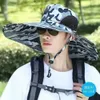 ワイドブリムハットバケット夏の取り外し可能な顔と首の保護胸部登山帽子屋外UV釣りマルチ機能パナマバケツ240323