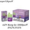 UZY Bang BC 5000puff disposable Vape Box Kit Puff5000 mesh coil pods650mahE cigarette 0% 2% 3% 5% Vaper 12ml Carriages vape pen