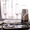 ワイングラスダイヤモンドレッドワイングラスカップ高品質のインススタイルクリスタルグラスカップビンテージワイングラスシャンパン用ワイングラスグラスL240323