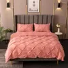 Bedding Sets Luxury Pinch Pleat Set Cotton King Size Bedroom Comforter Super Soft Bedcloths Duvet Cover 3 Pcs With Pillowcase