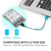 Transparent verktyg gratis 2,5 tum USB 3,0 5 Gbps till SATA III Extern hårddisk HDD -kapsling SSD -stöder UASP