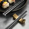 Chopsticks 5 Pair Chinese Alloy Non-Slip Sushi Chop Sticks Set Gift Reusable Tableware Kitchen Gifts