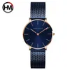 1 Set Brand Wristwatches Bracelet Japan Quartz Movt Ladies Waterproof Rose Gold Simple Stainless Steel Women Watches 240323