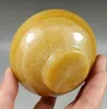 Dekorativa figurer Vackra kinesiska gula jade handskårna Topaz Bowl Cup