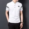 Summer Mens T-shirt Fashion Stand Collar Trend Slim Fit Youth Short Sleeve Casual Korean Version