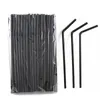 Disposable Cups Straws Drinking Stripe Colourful Plastic (100 Pack Black)