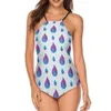 Women's Swimwear Blue Flame Tankini Swimsuit Sling Printed Bathing Ladies In Bulk Two Piece Suit