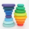 Sorting Nesting Stacking toys Baby wooden rainbow blocks Montessori house trees cars loose parts stacking educational 24323