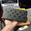 Orijinal_handbags Tasarımcılar Yüksek kaliteli yumuşak deri erkek kadınlar ikonik dokulu moda uzun fermuar cüzdanları Coin Purse Card Case Tutucu kutu toz çantası 6 renk