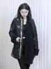 Этническая одежда, черная зимняя тибетская женская флисовая стеганая куртка Лхаса с маленькой хлопковой подкладкой, пальто