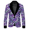 HOO Mens White Cloud 3D Digital Printing blazer Youth Fashion plus Size Leisure blazers 240313