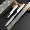Couteau tactique automatique haut de gamme D2 Stone Wash Tanto Blade CNC Aviation Aluminium avec patchs en mousse Poignée Camping en plein air Randonnée EDC Couteaux de poche 1pcs