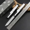 1 Pz Nuovo design High End AUTO Coltello tattico D2 Stone Wash Tanto Lama CNC Alluminio aeronautico con toppe in schiuma Maniglia Escursione di campeggio esterna Coltelli tascabili EDC