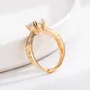 Klassischer modischer 18-Karat-vergoldeter D-Color-Moissanit-Ring in Champagnergold mit Zirkon-Flash-Diamantring für Frauen