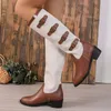 Boots Retro Brown Thick Heel Knight Women's Autumn And Winter High Barrel Long Round Head Sexy