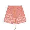 Herr shorts designer helt ny rhude bokstav tryckt snabbt torkande vattentätt dragkammare sommar lös high street andningsbara casual basketbyxor