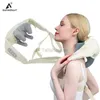 Massera nackkudde nackmassager Electric Health Care Body Shoading 3D Massage Pillow Cervical Back Muscle Relaxing Massage Shawl 240322