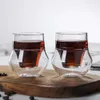 YWDL 120/250/335ml Double-layer Glass Hanging Ear Espresso Coffee Cup Anti-scalding Milk Brandy Wine Teacup Clear Mug Set