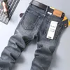 2024 스프링과 가을 새로운 고급 고급 Su Lee Jeans Mens Straight Tube Looke Elastic Business Mens 캐주얼 바지