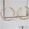 Chain European And American Jewelry Design Sense 925 Sier Needle Brass Delicate Polishing Gold Exaggerated Simplicity Large Ear Ring D Otzme