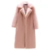 Mink Like Coat Womens Mid Long Autumn and Winter Mink Velvet Ny stor förtjockad päls lös