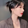 Orecchini pendenti 2024 Ciondolo circolare opale ad alto senso Accessori di lusso per feste di moda Gioielli coreani sexy per donna