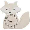 Horloges murales Horloge en forme de renard Muet Salon Décor en bois pour enfants sans