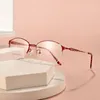 Sonnenbrillenfassungen 53-17-138 Optischer Brillenrahmen Halbrandlos Business Rot Elegante Korrektionsanpassung