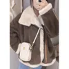 Winter New Korean Loose Fur Coat Thickened and Warm Zipper Plush Cardigan Womens Outwear Top