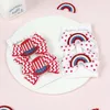 Hair Accessories 20 Pairs/Lot 4th Of July Ribbon Bow Clips 2.95" Patriotic Alligator For Kids Girls Acces