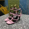 Lakleer lederen enkelband stiletto sandalen echte lederen buitenzool gladiator pumps dames open-teen feest avondschoenen luxe ontwerper hoge hakken 35-42 met doos