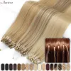 Extensions Snoilite Micro Loop Hair Extension Human Hair 1G/Strand Micro Link Micro Ring 50st Keratin Capsule Straight Thick Natural Hair