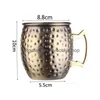 Wine Glasses Moscow Cup Me Mugs 304 Stainless Steel Copper Plated Hammer Point Mug Cocktail Lt162 Drop Delivery Home Garden Kitchen Di Dhdxc