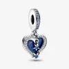 Ciondolo doppio pendente celeste stella cadente a forma di cuore Pandoras Set di ciondoli di lusso in argento sterling 925 Bracciale che crea ciondoli Collana pendente di design Scatola originale