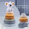 Sorting Nesting Stacking toys 1 set of baby soft toy sensors silicone educational building blocks 3D stacked rubber teeth extruded round 24323