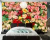 Fonds d'écran Papel De Parede Rose Mur Fleurs 3D Mariage Romantique Papier Peint Salon Chambre Papiers Décor À La Maison KTV Restaurant Mural