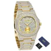 Fashion Gold Iced Out Horloge Mannen Diamant Hip Hop Heren Horloges Topmerk Luxe Quartz Klok Reloj Hombre Relogio Montre Homme X0625178z