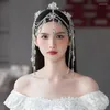 Klipy do włosów 2024 Moda z koralikami pałąk dla kobiet Tassel kryształowe opaski akcesoria biżuterii ślubnej Tiara