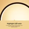 Tafellampen LED-lamp voor slaapkamer Rond acryl Bureau Woonkamer Dimbaar nachtkastje Rond nachtlampje (zwart)
