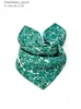 Zakdoeken Vintage groene bloem gedrukt echte zijden sjaals dames zijden sjaal lente herfst dames zakdoek luxe hijab L240322