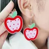 Boucles d'oreilles pendantes pour la journée des enseignants, personnalisées, pomme rouge, crayon coloré, lettre en acrylique, pour élèves et enseignants, décoratives