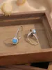 Boucles d'oreilles rétro européennes et américaines, bleu, de bon augure, petit haut de gamme, Simple, exquis, élégant, à la mode