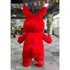 Trajes de mascote 2m/2.6m adulto coelho vermelho mascote traje iatable terno de corpo inteiro explodir roupa de coelho de páscoa para entretenimentos