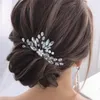 Grampos de cabelo em forma de u, garfos feitos à mão, strass, grampos de cabelo, pérola artificial, para noiva, joias de casamento