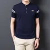 Summer Mens T-shirt Fashion Stand Collar Trend Slim Fit Youth Short Sleeve Casual Korean Version