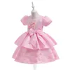 Bellezza Gioiello rosa Abiti da ragazza di fiori Abiti da compleanno per ragazza Gonna da festa per ragazze Ragazza Abito da tutti i giorni Abbigliamento da festa per bambini SZ 2-4 D323141