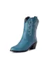 BOOTS ZAPATOS DE MUJER Moda Nakış Stili Batı Kadınlar Yuvarlak Toe High Topuklu 11 Renk Tasarımcı Ayakkabı Büyük Boyut 32-54 M7774