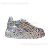 Casual schoenen maogu nieuw mode platform schoenplatforms sneakers bling rhinestone luxe sneaker 2023 herfst leer lederen dames sportschoenen t240323